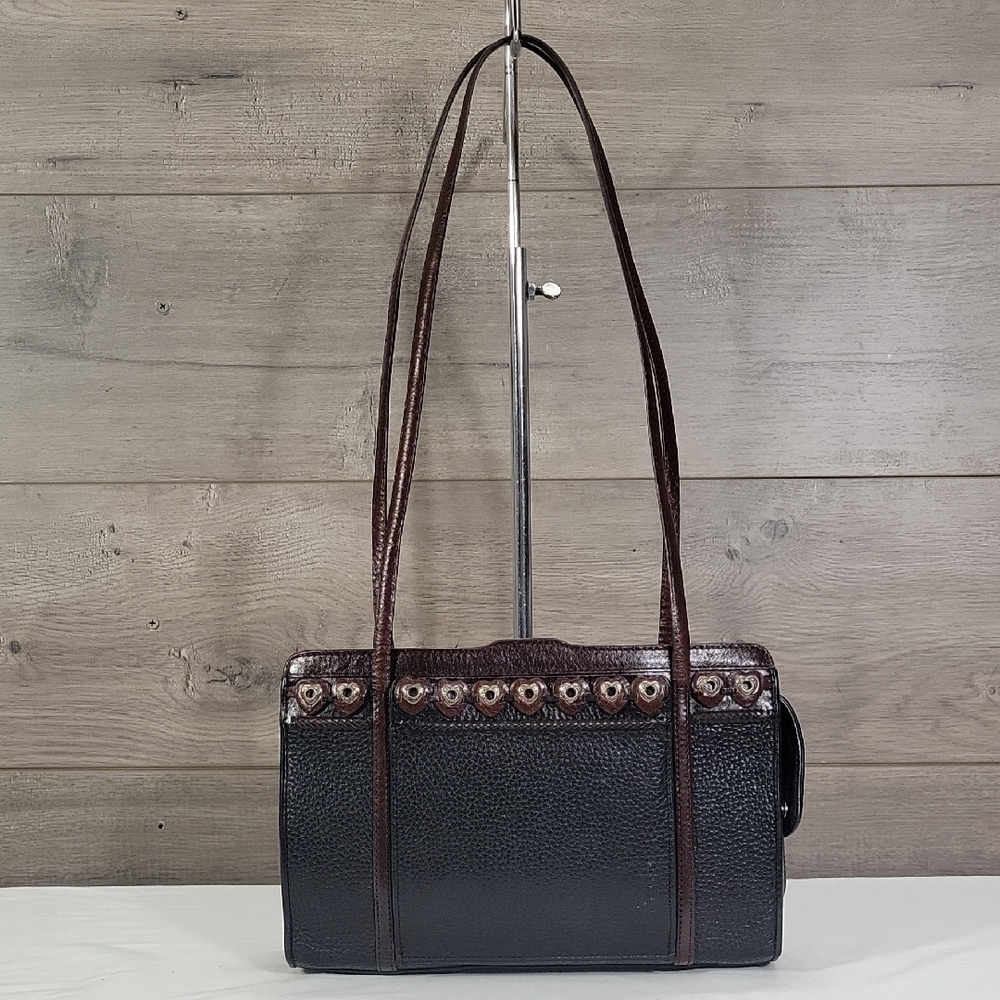 Brighton Black and Brown Women's Leather Shoulder Bag